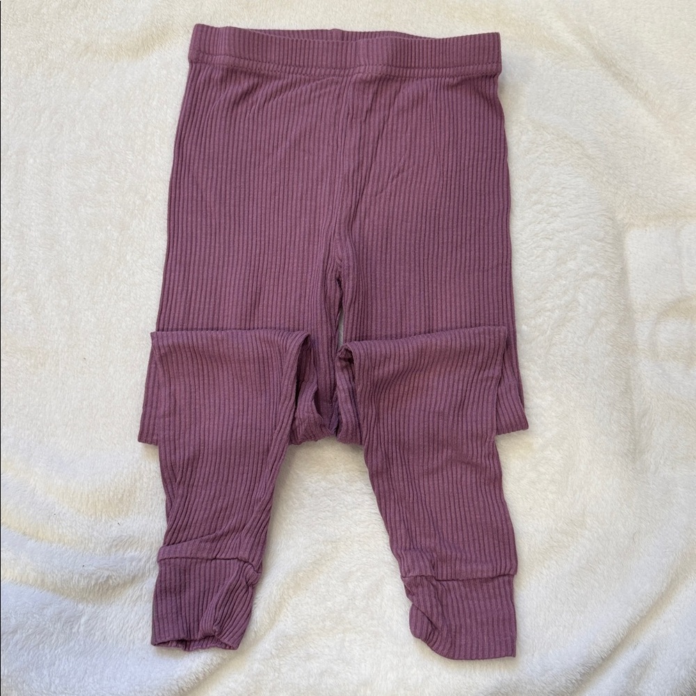 Millie & Roo Ribbed Purple Leggings